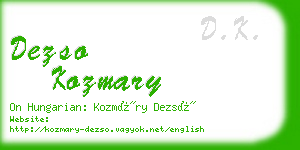 dezso kozmary business card